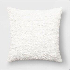 Woven Cotton Textured Square Throw Pillow Ivory - Threshold - New